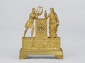 Часы каминные
Россия (?). 1820-1830-e. 
Бронза, литье, золочение, чеканка
56х44х14 см

